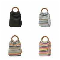 Bolso tejido de arcoíris de estilo bohemio, bolso de mano con borlas, bolso de cubo de verano, bolso de ganchillo tejido dulce para playa, vacaciones - details 0