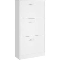 Armario de Madera de 3 Pisos Diseño con 3 Puertas Abatibles Ideal para Entrada Estrecha, Pasillo, Sala de Estar 60 x 24 x 120 cm Marrón Rústico - details 32