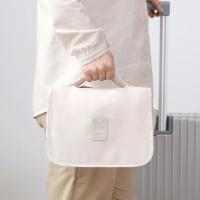 Bolsas de maquillaje para artículos de tocador, bolsas de cosméticos plegables coreanas de Color sólido, de viaje de PVC, impermeables - details 6