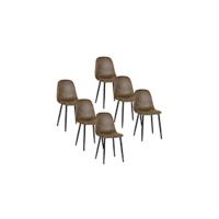 Casa Juego de 2 sillas de Comedor 2 Asientos Blandos y sillas de Cocina con Patas de Metal Macizo para Sala de Estar Dormitorio Suede Brown - details 15