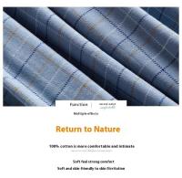 Conjunto de pijamas de algodón para hombre, cárdigan de manga larga para otoño e invierno, modelos de ropa de casa de talla grande para hombre, ropa de dormir a cuadros, 2 unids/set - details 4