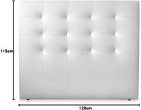 Molo Paris Acolchado de Alta Gama Tapizado en Piel Tamaño 160 x 120 cm Poste de Cama 150 Blanco - details 39