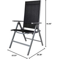 Silla plegable de aluminio Korfu, 67 x 59 x 113 cm, Carbón - details 29