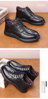 Zapatos de algodón de piel de vaca de primera capa, terciopelo de lana de cuero genuino para mantener el calor - details 20