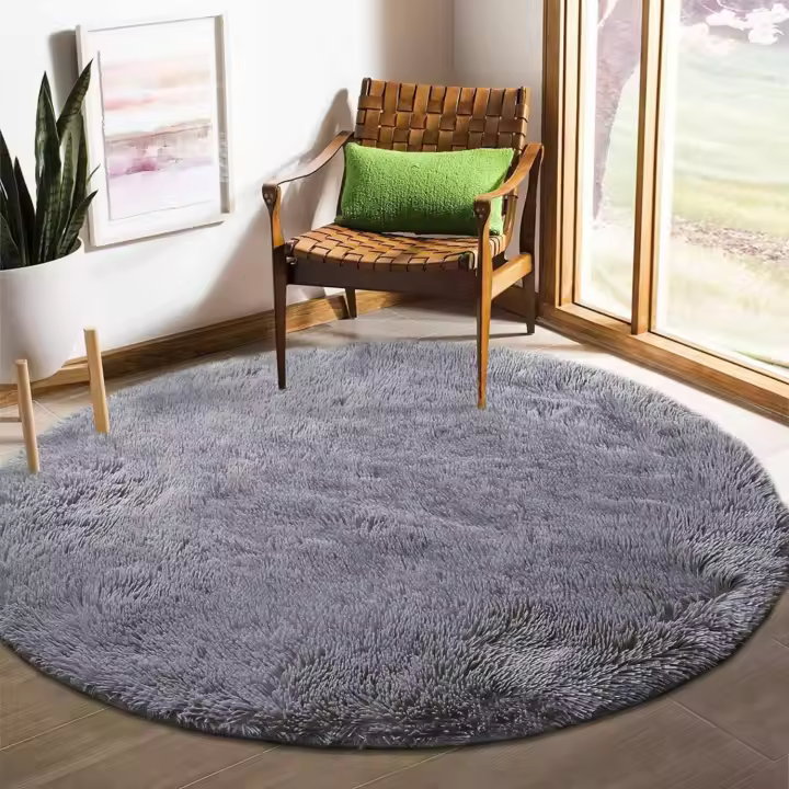 Alfombra de Pelo Grueso y Suave Tinyboy-hbq Antideslizante, Perfecta para Decoración de Sala y Dormitorio (Negro Gris, 160 * 200cm) - 1