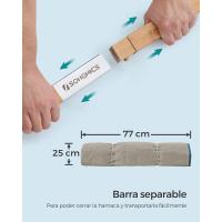 Hamaca Doble Tapizada Hamaca de Jardín con Barras Curvas de Bambú Separables - details 18