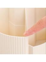 Organizador de papelería de escritorio 5 ranuras caja de almacenamiento de papelería 360 grados giratorio lindo lápiz taza olla para oficina en casa escuela - details 10
