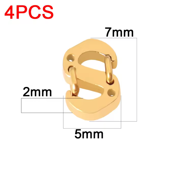 4pcs Gold Color Stainless Steel S Shape Buckle Spring Lobster Clasps Hooks Connectors for Necklace Jewelry Making Supplies DIY Chic Letter S Buckle - 1