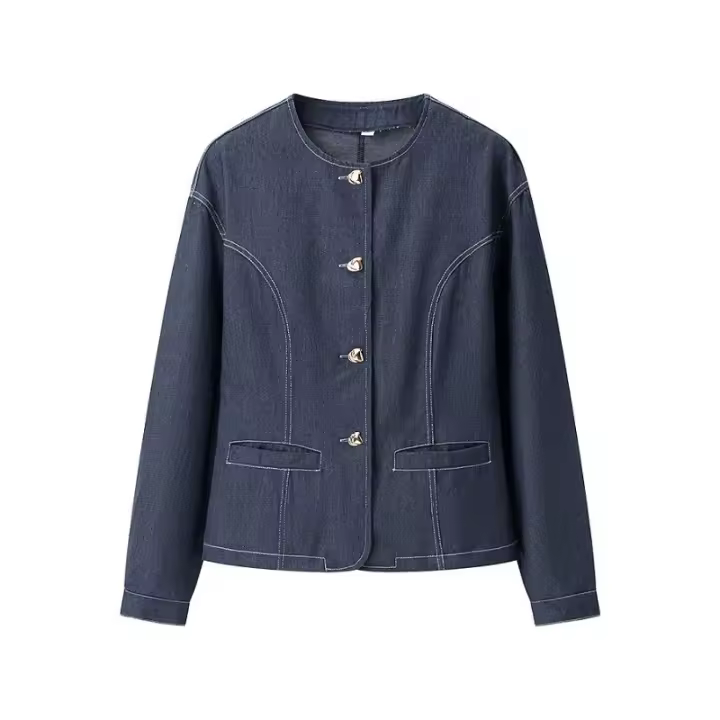 Chaqueta Casual para Mujer Más Vendida de Otoño/Invierno 2025 con Bolsillos Simples y Diseño Decorativo, Combinar con Pantalones de Mezclilla Cómodos. - 1