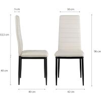Sillas de Comedor de 4 Piezas Elegantes Resalto Alto, Asiento Ergonómico, Diseño con Costuras Decorativas Material de Piel Sintética, Estructura de Acero - details 37