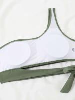 Conjunto de bikini de un hombro, trajes de baño, trajes de baño, ropa de playa sexy 2025 con relleno suave para mujer - details 7