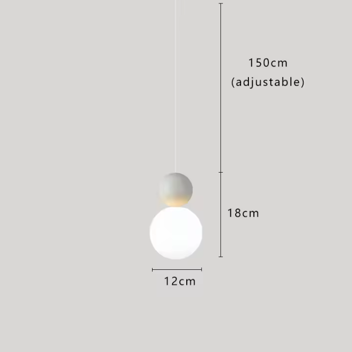 Lámpara colgante de techo con forma de globo, luz LED moderna de estilo crema francés, accesorio de iluminación para comedor y cocina, mediados de siglo - 1