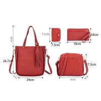 4 unids/set mujeres niñas bolso portátil de alta capacidad bolso cruzado bolso de hombro cartera monederos - details 1