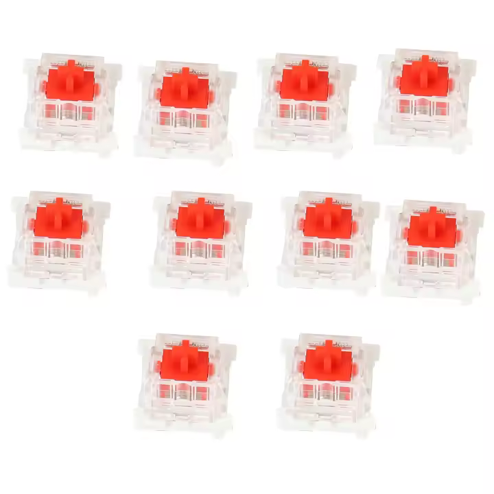 10 piezas de plástico para interruptor mecánico, Color rojo cereza, 3 pines, MX, RGB, reemplazo de teclado - 1