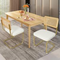 Pack de 2 Comedor Tapizadas, Sillas de Cocina Modernas con Patas de Metal, Gran Estabilidad y Capacidad de Carga, Blanco, Ratán, Vellón, Espuma - details 26