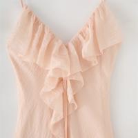 PB & ZA 2025 decoración en capas temperamento simple vestido con tirantes estilo de vacaciones falda larga de nicho novedad de verano ropa de mujer - details 12