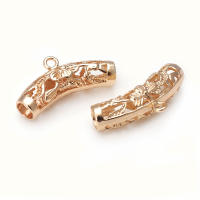 Colgantes de tubo curvado de nube de latón, Color oro de 18K de alta calidad, conector de pulsera, suministros para fabricación de joyas, accesorios Diy - details 4