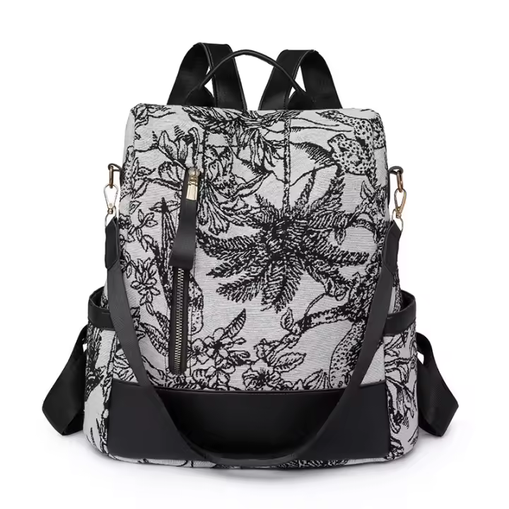 Mochila Informal Antirrobo para Mujer Bolso de Hombro de Nylon Impermeable - 1