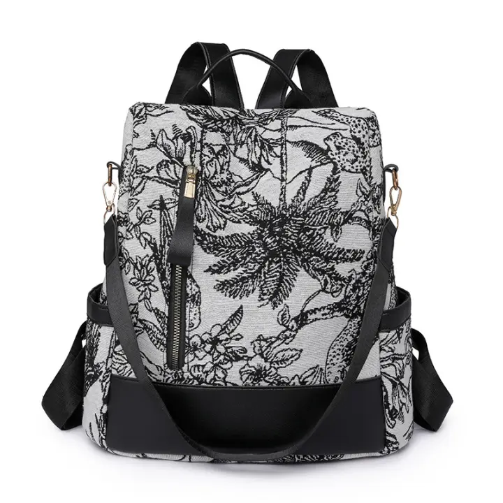 Mochila Informal Antirrobo para Mujer Bolso de Hombro de Nylon Impermeable - 1