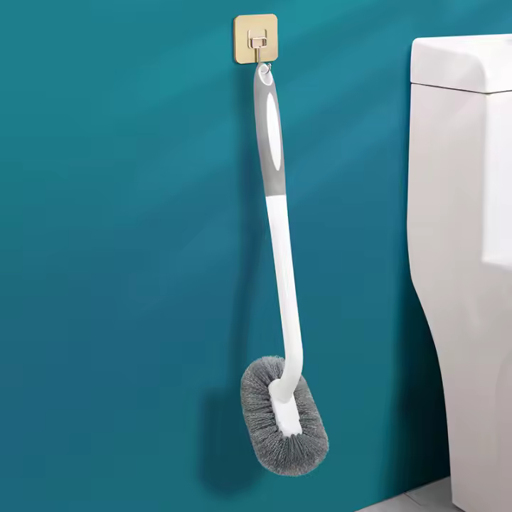 Escobilla de Inodoro de Mango Largo y Rectangular Cepillo de Limpieza de Baño Montado en la Pared - 1