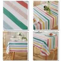 Manteles impermeables de PVC fáciles de limpiar, cubierta de mesa a rayas a prueba de aceite, decoración de mesa de estilo Pastoral más gruesa, tela para cocina - details 4