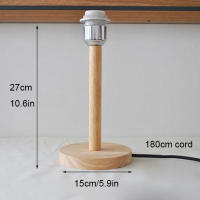 Soporte Circular de Base de madera maciza con interruptor de encendido y APAGADO para lámpara de mesa, enchufe E27, soporte para lámpara de mesita de noche para iluminación del hogar - details 9