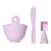 Juego de cuencos para mezclar mascarillas faciales de silicona, 3/4 Uds., máscara suave DIY, cuenco, cepillos, cuidado facial, kits de herramientas de maquillaje multifuncionales - details 1