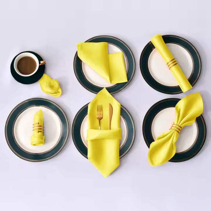 Servilleta cuadrada de satén de 12 Uds., servilleta de cóctel de 12x12 pulgadas para fiesta, boda, cumpleaños, decoración de banquete, servilletas de mesa suaves lavables - 1
