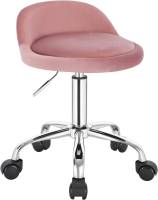 Taburete de oficina de terciopelo con ruedas, taburete giratorio, altura del asiento ajustable, altura 43-54,5 cm - details 8