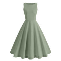 Vestido estilo verde de color sólido para mujer primavera/verano 2025 - details 3
