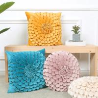 Fundas de cojín de flores 3D de estilo clásico, fundas de almohada decorativas hechas a mano para sofá, sofá, dormitorio, sala de estar, 18x18 pulgadas, 1 unidad - details 0