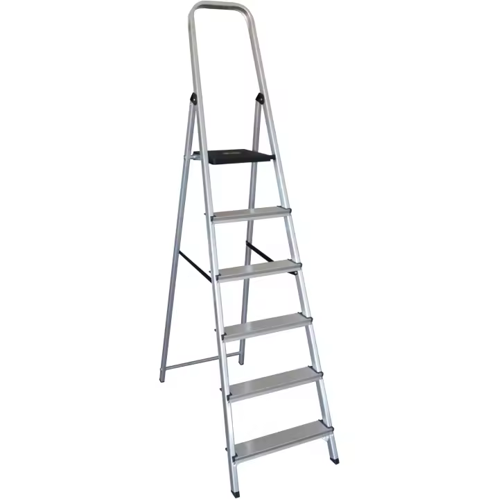Escalera de Tijera K-OFFICE (6 Escalones) de Aluminio Plata 150 kg - 1