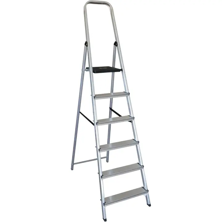 Escalera de Tijera K-OFFICE (6 Escalones) de Aluminio Plata 150 kg - 1