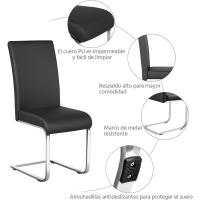 2 Piezas Sillas de Comedor Sillas de Oficina Conferencia Altura 47cm Carga Máxima 135kg Blanco - details 81
