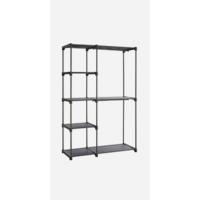 SONGMICS Armario de tela, armario portátil con barras para colgar, perchero, plegable, guardarropa, para dormitorio, estudio, 140 x 43 x 174 cm, gris RYG02GY - details 21