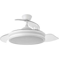 Ventilador de Techo con Luz LED 36W | Aspas Retráctiles |   3 tonalidades |   6 Velocidades |   Control Remoto |   temporizador |   Silencioso, Blanco, Mediano, Metal - details 0