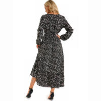 2024 mujeres Maxi vestido Casual de manga larga de cintura alta playa Mujer vestidos de gasa vestidos florales Mujer nuevo - details 23