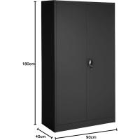 Armario de Archivado de Metal para Oficina 6 Cajones, Barra, Puertas Bloqueables, Acero de Calidad, Mueble de Oficina, Candado de Seguridad, Estanterías Metálicas 180x80x40cm Gris - details 15