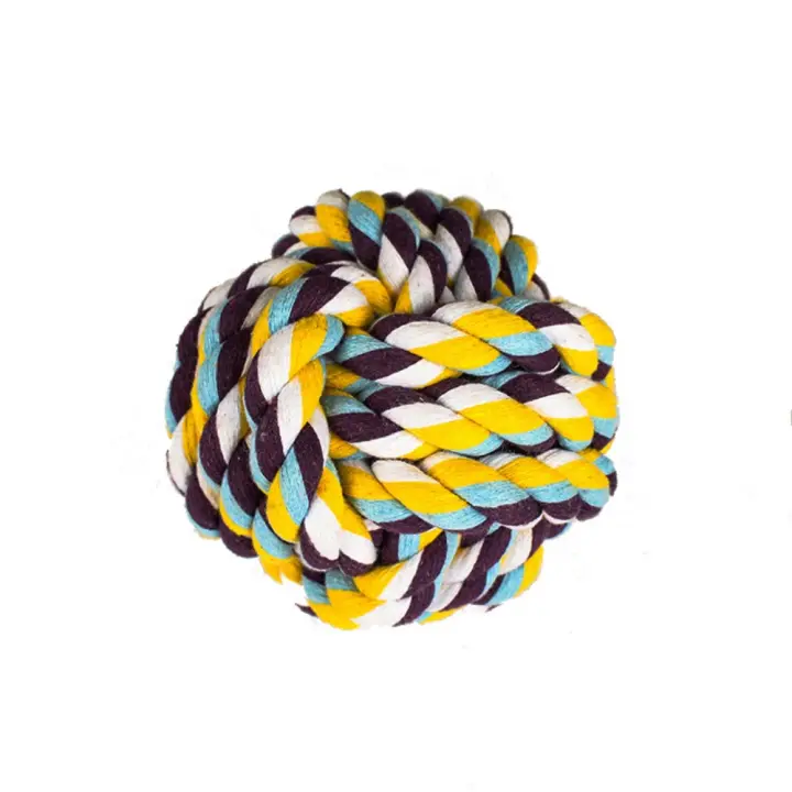 Juguete de Algodón para Masticar Bola de Cuerda Acolchada para Perros Juguete Dental para Mascotas - 1