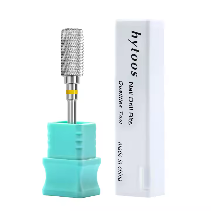 Brocas de seguridad para uñas HYTOOS, barril de 13mm a prueba de polvo D4S, brocas de carburo para diestros para uñas, herramienta de taladros eléctricos para manicura - 1