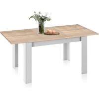 Mesa de Comedor Extensible, Mesa Rectangular, Modelo Danna, Acabado en Blanco Artik y Roble Canadiense, Medidas: 140-190 cm (Largo) x 90 cm (Ancho) x 78 cm (Alto) - details 0