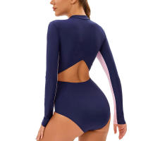 Traje de baño de manga larga para mujer, traje de surf de una pieza - details 3