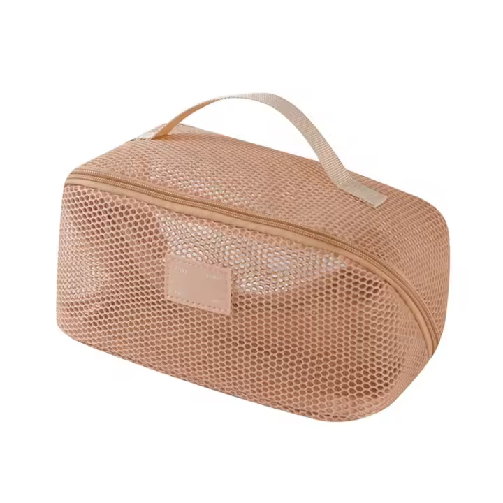 Bolsa de cosméticos de malla de Color sólido, organizador de cosméticos transparente y ligero, bolsa de almacenamiento de artículos de tocador de mano para teléfonos móviles - 1
