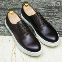 Zapatos casuales de cuero para hombre, zapatos de hombre de moda versátiles con cordones de piel de vaca. - details 3