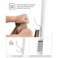8 ganchos dobles4 estantespercheromarco metalpara chaquetasbolsospasillodormitorioroble y blanco LCR080W09 - details 7