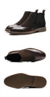 Zapatos con cremallera lateral para hombre, botas de hombre Chelsea de moda, caña alta - details 3