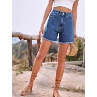 Shorts vaqueros holgados de cintura alta informales de moda para mujer - details 1