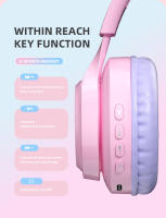 Auriculares BLUEKAKA con diseño de gato lindo para niños y niñas auriculares inalámbricos bluetooth con micrófono incorporado control de volumen auriculares deportivos y ejercicios material de silicona - details 13