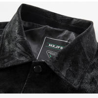 Otoño Invierno Casual chaqueta de cuero para hombres moda al aire libre versátil solapa Tops nuevo confort mantener caliente abrigos con estampado a prueba de viento hombres - details 4