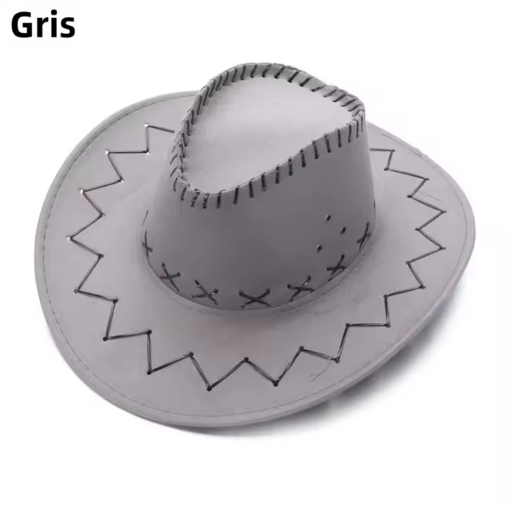 Sombrero de vaquero de gamuza Unisex, vestido elegante, sombrero de Jazz, estilo occidental, sombrero Fedora de fieltro de ala ancha, gorra de Panamá - 1
